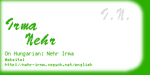 irma nehr business card